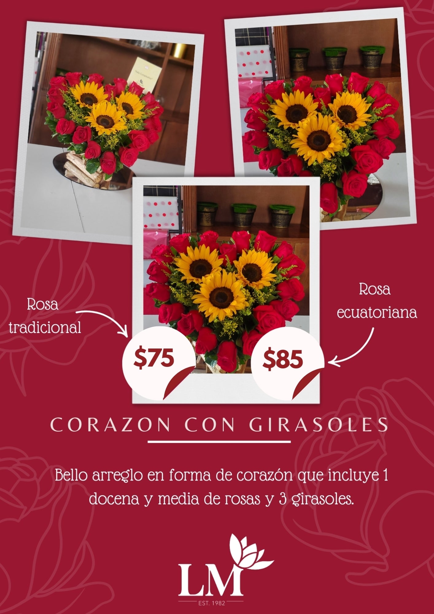 Corazón con Girasoles