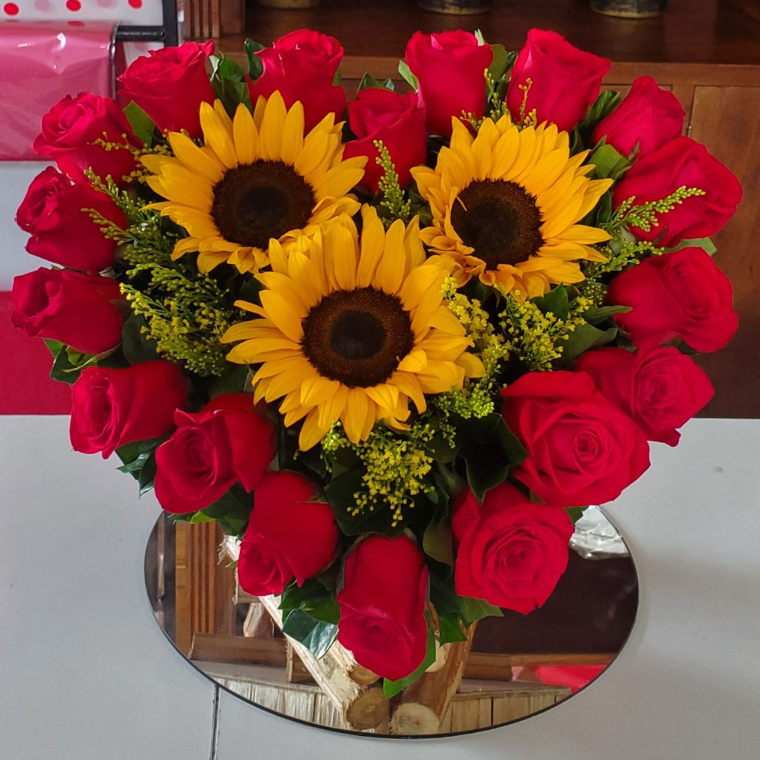 Corazón con Girasoles