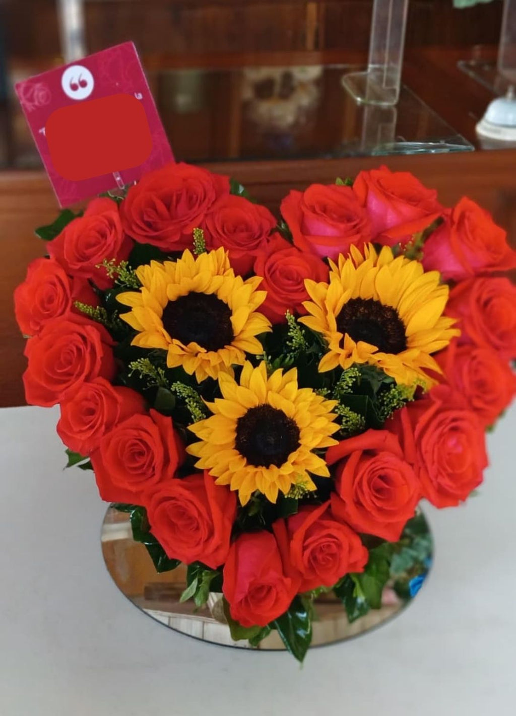 Corazón con Girasoles